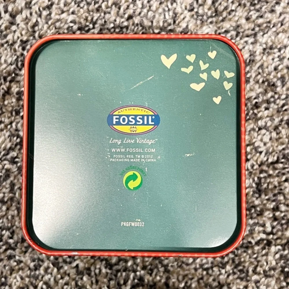 Fossil Gold Star Patterned Tin Box